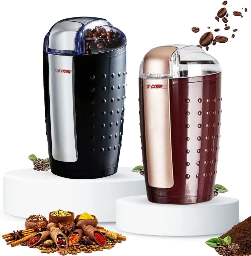 5Core Coffee Grinder 85 Gram Capacity 150W Electric Bean Spice Grinders BLACK & BROWN